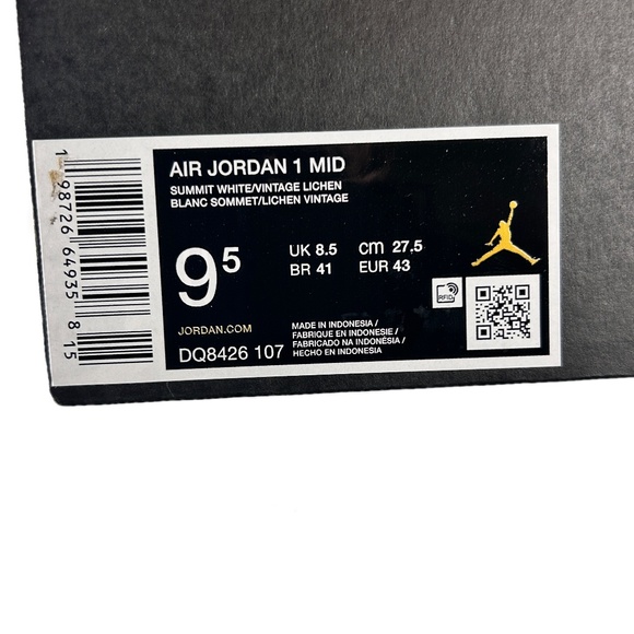Size 9.5 - Air Jordan 1 Mid Summit White/Vintage NWT main image 6